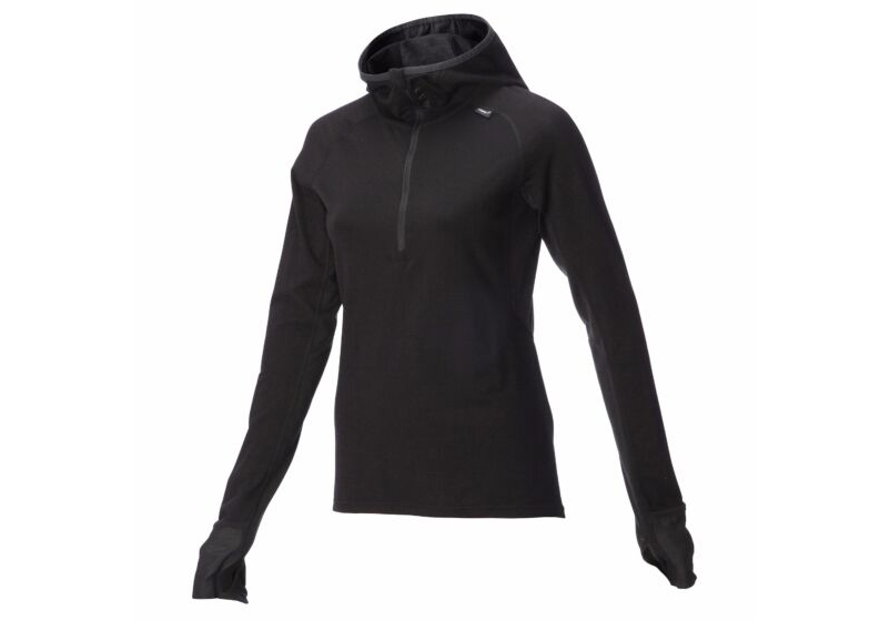 Inov-8 Merino Long Sleeve With Hood Women's Mid Layer Black UK 738904AEF